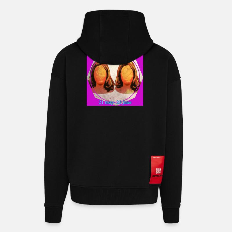 Zwillinge - Zip Hoodie - made by SPREAD - SOLID BLACK