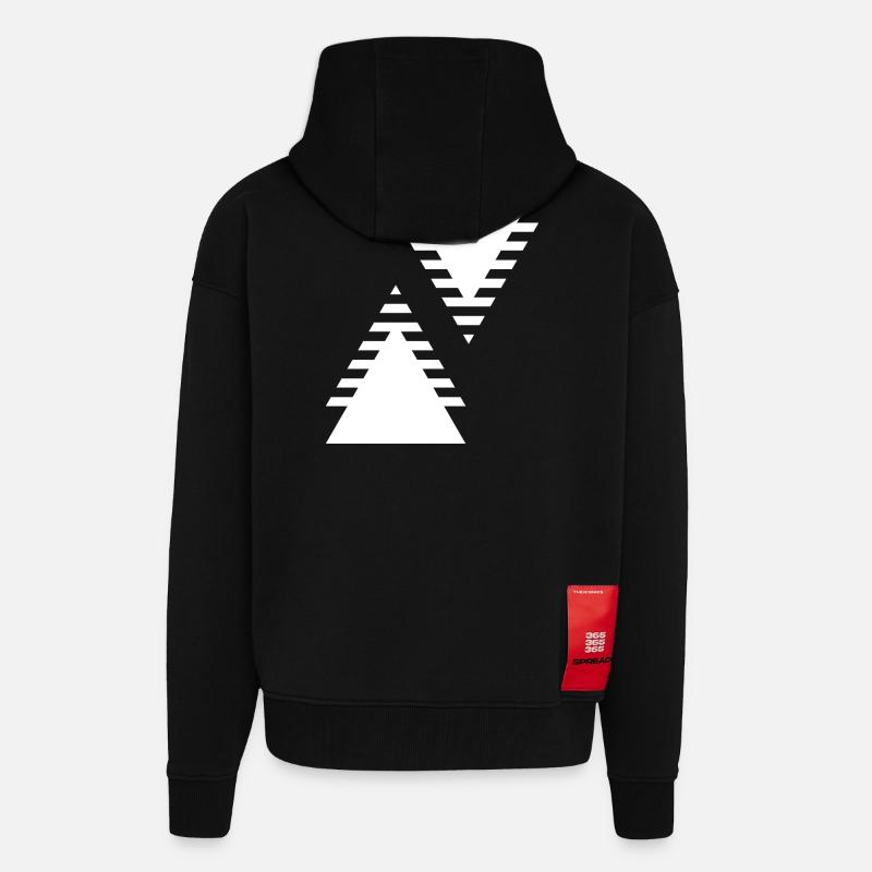 geometric triangles design - Zip Hoodie - made by SPREAD - SOLID BLACK