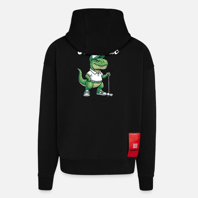 Tee Rex Dinosaurier-Golf Lustiger Golfer-Humor - Zip Hoodie - made by SPREAD - SOLID BLACK