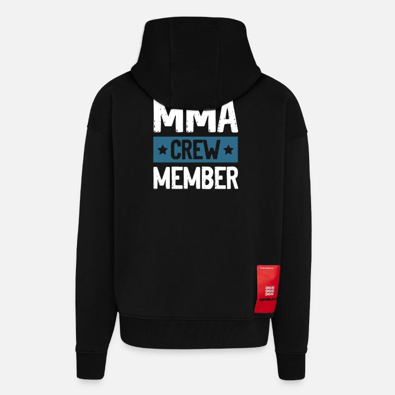 Équipe Mma - Veste à capuche bio épaisse oversize fabriqué en UE - SOLID BLACK