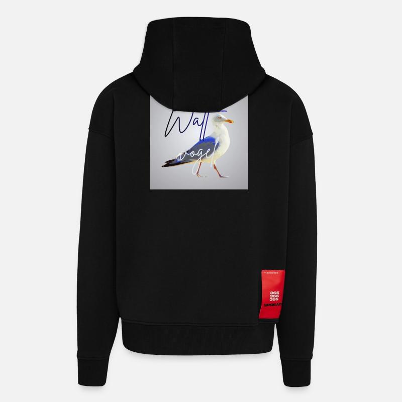 Wattvogel_3 - Zip Hoodie - made by SPREAD - SOLID BLACK