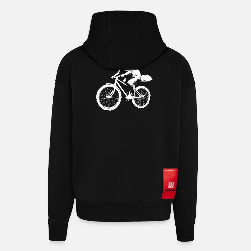 Renard Vélo - Veste à capuche bio épaisse oversize fabriqué en UE - SOLID BLACK