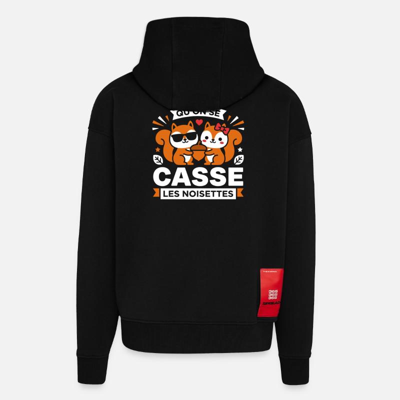 3 Ans Casse les Noisettes - Veste à capuche bio épaisse oversize fabriqué en UE - SOLID BLACK