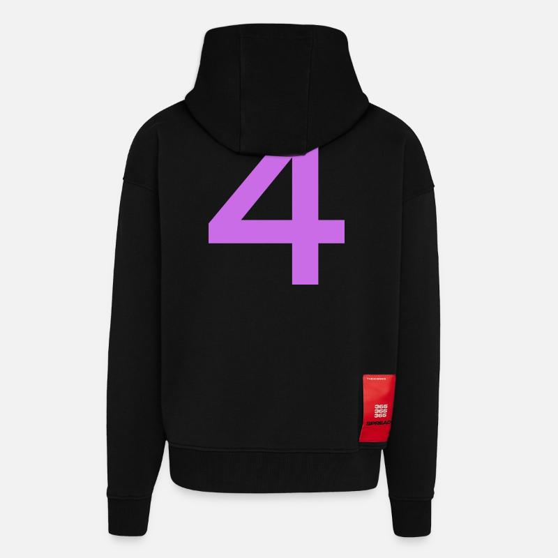 4 - Zip Hoodie - made by SPREAD - SOLID BLACK