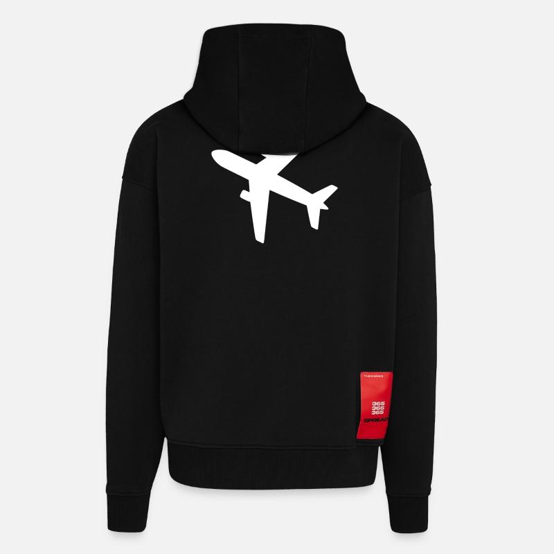 Flugzeug - Zip Hoodie - made by SPREAD - SOLID BLACK