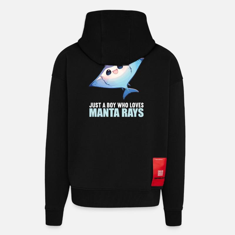 Rochen Mantarochen - Zip Hoodie - made by SPREAD - SOLID BLACK