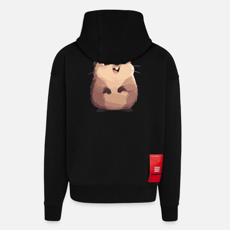 Marmottes Marmotte - Veste à capuche bio épaisse oversize fabriqué en UE - SOLID BLACK