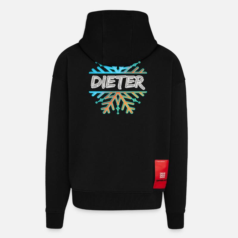 First name Dieter - Zip Hoodie - made by SPREAD - SOLID BLACK