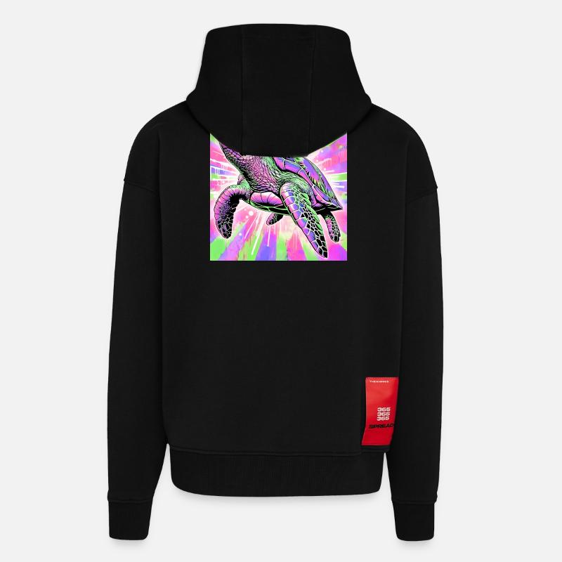turtle - Zip Hoodie - made by SPREAD - SOLID BLACK