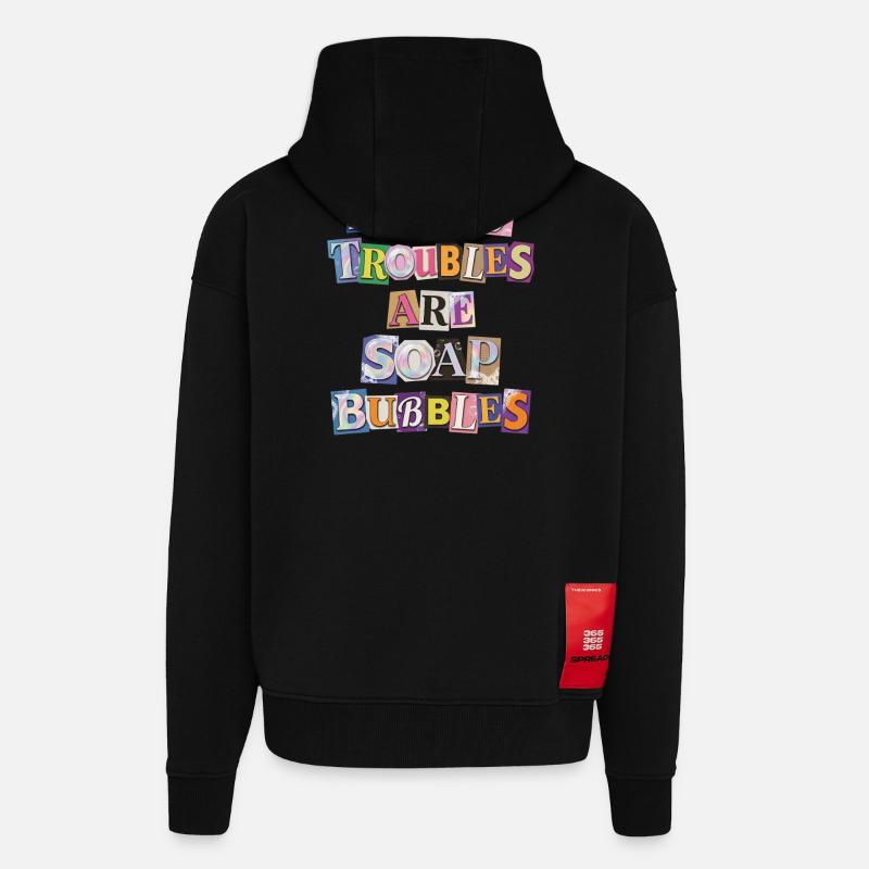 All My Troubles Are Soap Bubbles - Zip Hoodie - made by SPREAD - SOLID BLACK