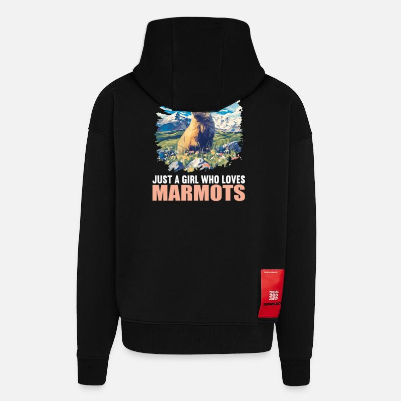 Marmottes Marmotte - Veste à capuche bio épaisse oversize fabriqué en UE - SOLID BLACK