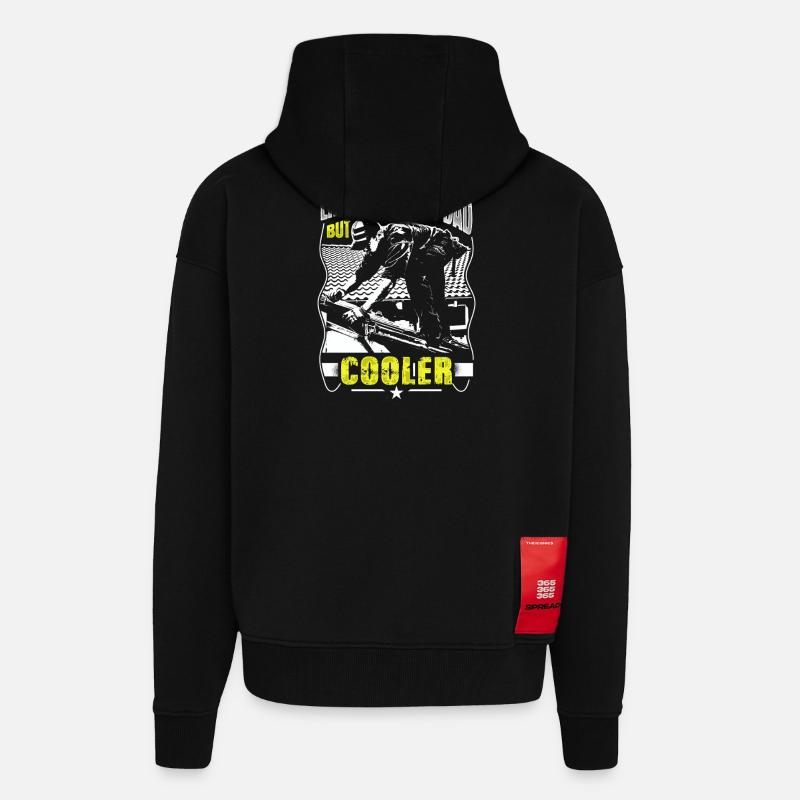 Dachdecker Papa Cooler Handwerker Geschenk - Zip Hoodie - made by SPREAD - SOLID BLACK