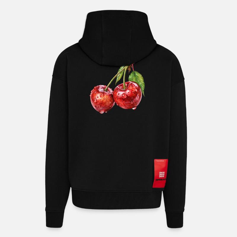 cerise - Veste à capuche bio épaisse oversize fabriqué en UE - SOLID BLACK