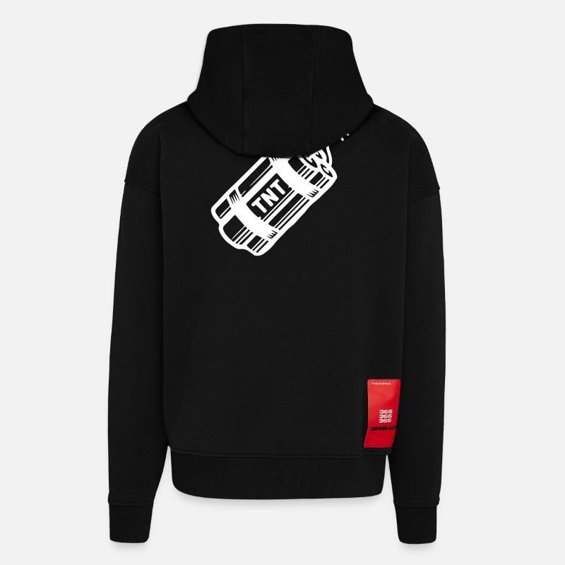 Dynamite Tnt - Veste à capuche bio épaisse oversize fabriqué en UE - SOLID BLACK