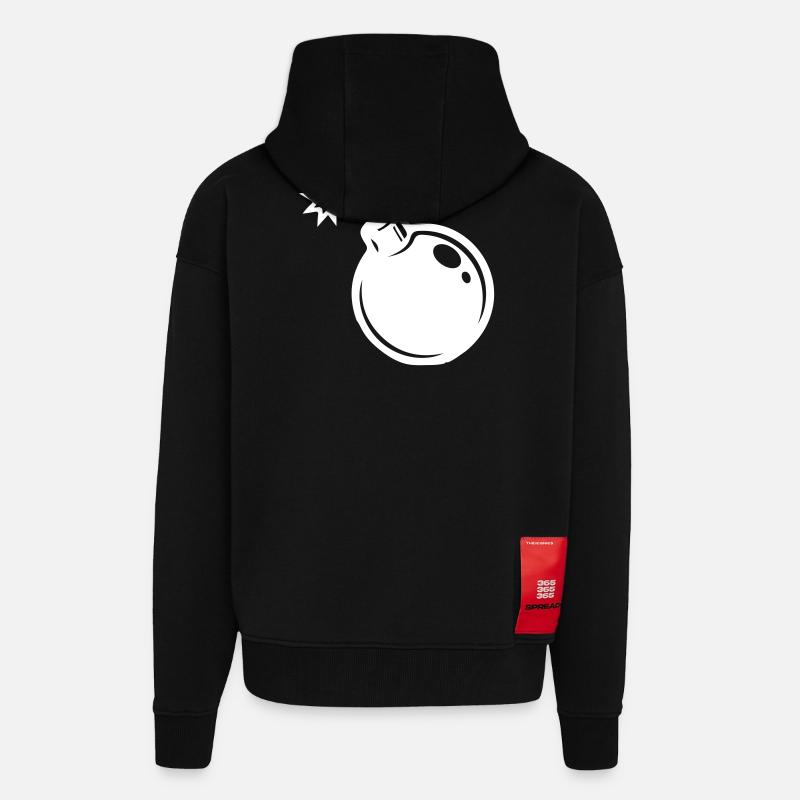 Bomb Icon - Zip Hoodie - made by SPREAD - SOLID BLACK
