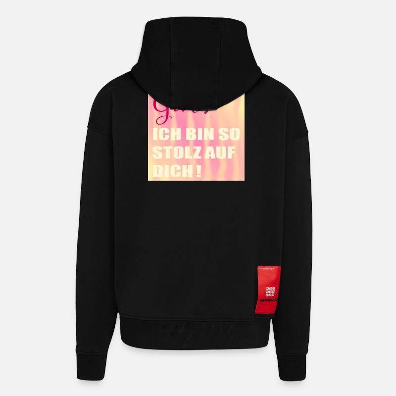 Stolz auf Dich Mädchen - Zip Hoodie - made by SPREAD - SOLID BLACK