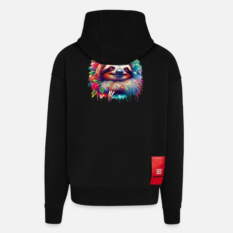 Faultier - Zip Hoodie - made by SPREAD - SOLID BLACK