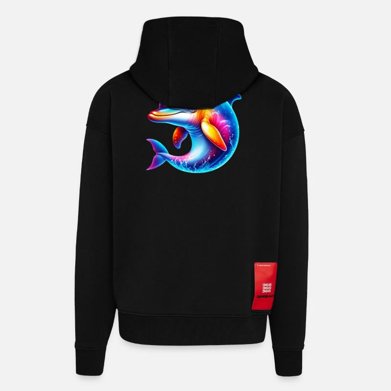 Delfin - Zip Hoodie - made by SPREAD - SOLID BLACK
