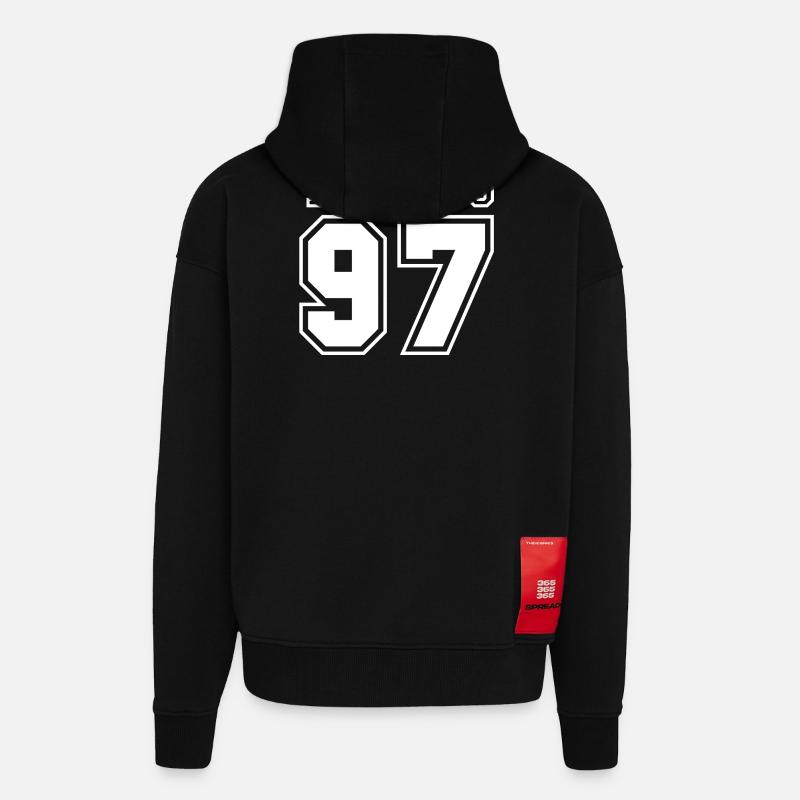 TECHNO 97 - Veste à capuche bio épaisse oversize fabriqué en UE - SOLID BLACK