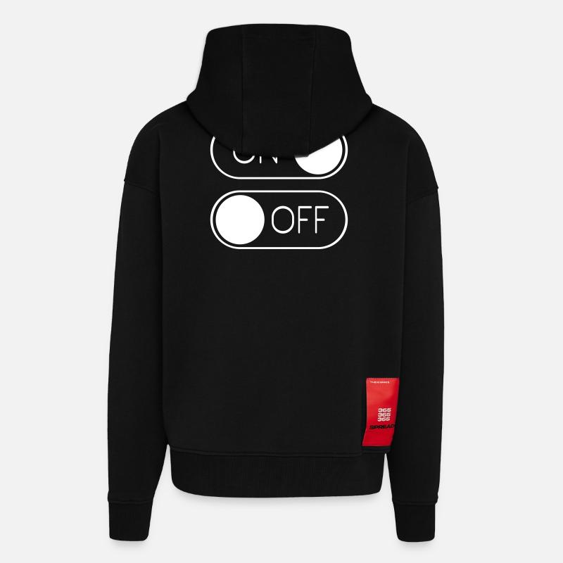 Toggle Graphic On Off Switch - Zip Hoodie - made by SPREAD - SOLID BLACK