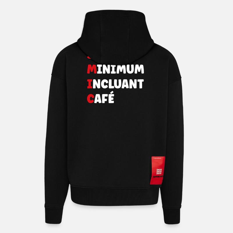 Salaire Minimum Inclusant Café smic - Veste à capuche bio épaisse oversize fabriqué en UE - SOLID BLACK