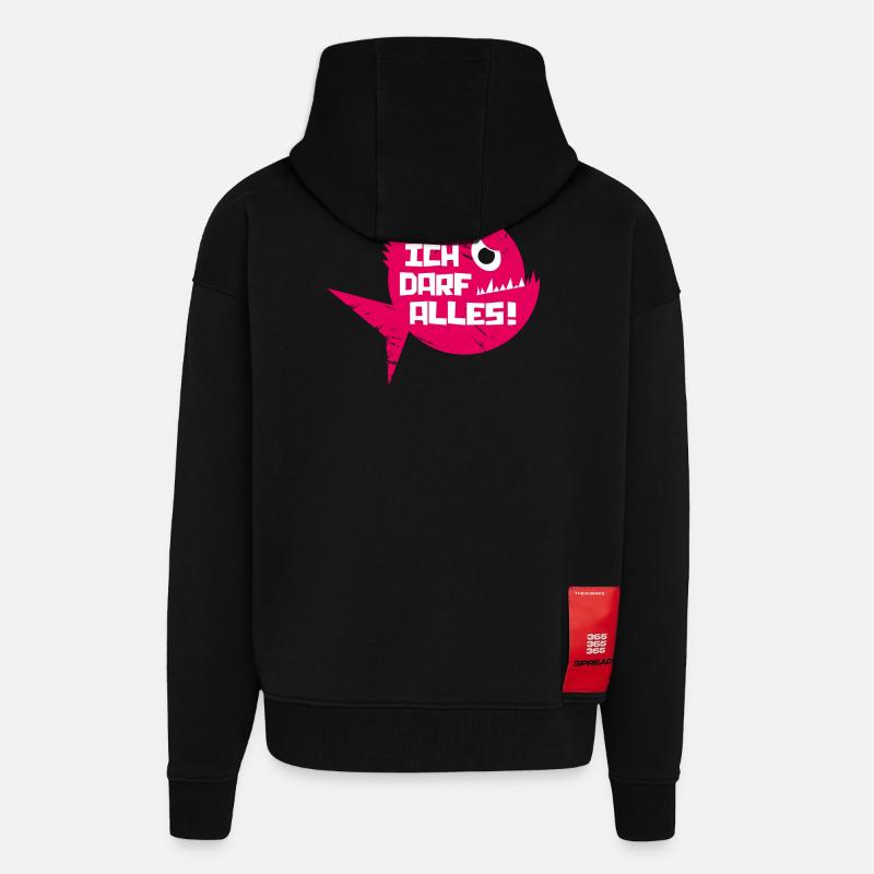 piranhadarfalles - Zip Hoodie - made by SPREAD - SOLID BLACK