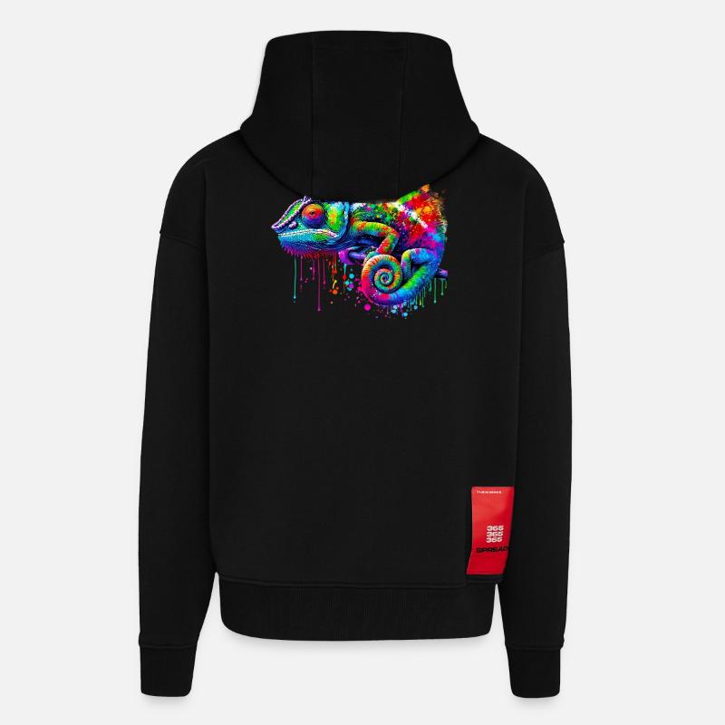 Chameleon - Zip Hoodie - made by SPREAD - SOLID BLACK