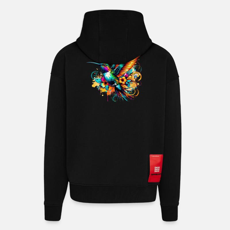 Kolibri - Zip Hoodie - made by SPREAD - SOLID BLACK