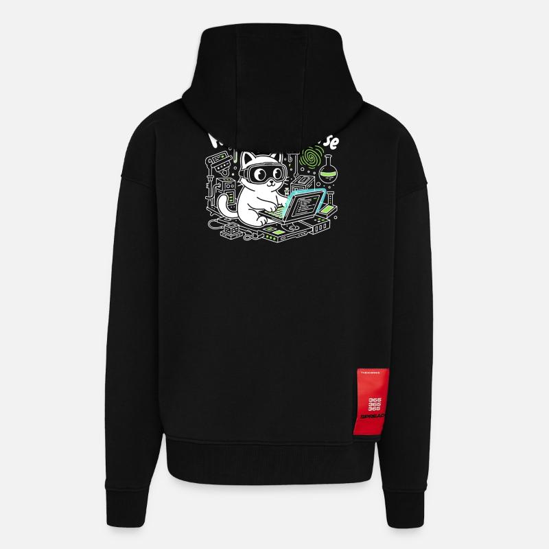 KatzHacker Universum Knacken - Zip Hoodie - made by SPREAD - SOLID BLACK