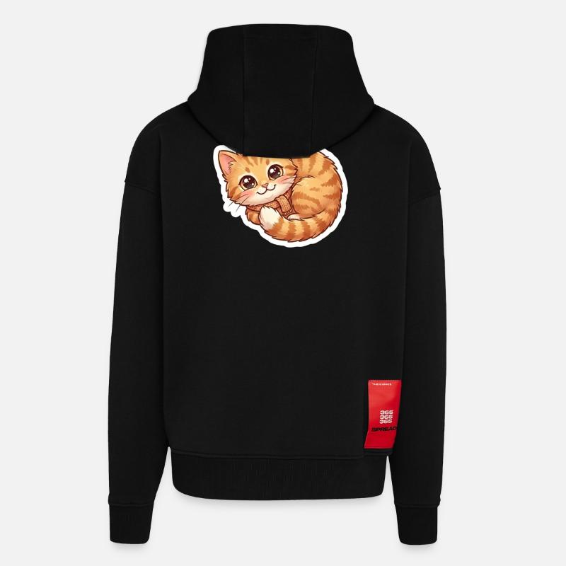 Écharpe douillette orange pour chat - Veste à capuche bio épaisse oversize fabriqué en UE - SOLID BLACK