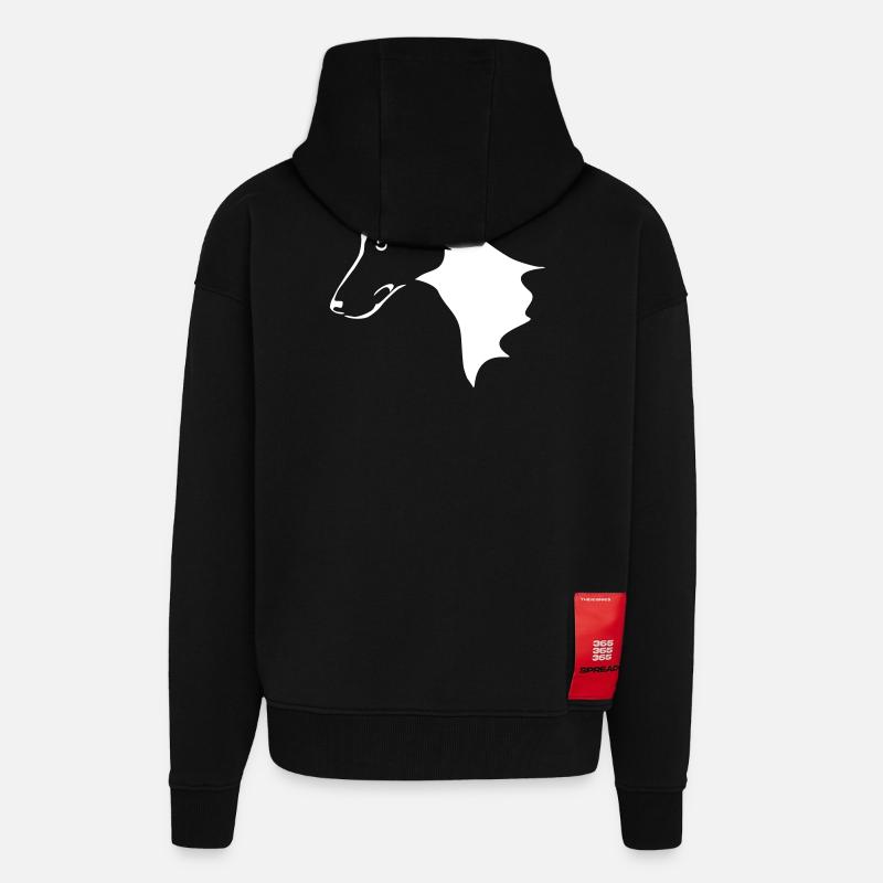 Foxterrier Kopf "Black Edition" - Zip Hoodie - made by SPREAD - SOLID BLACK