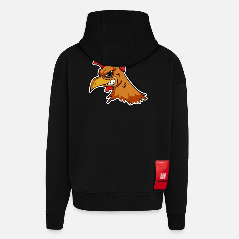 Chicken Head - Zip Hoodie - made by SPREAD - SOLID BLACK