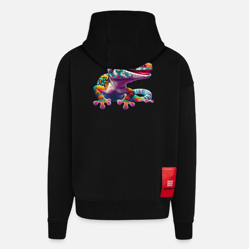 Gecko - Veste à capuche bio épaisse oversize fabriqué en UE - SOLID BLACK