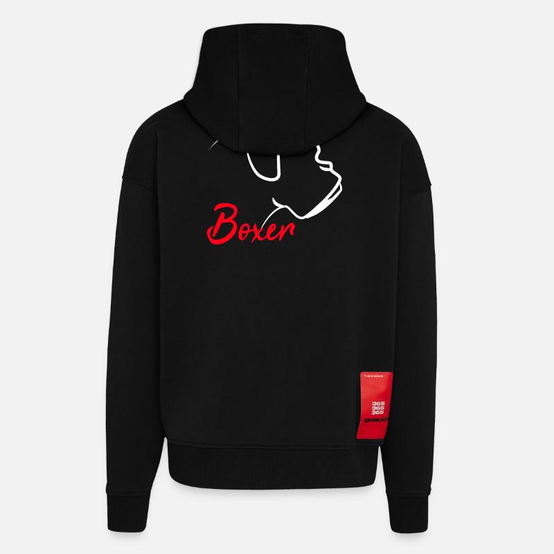 Boxer Hund Hundehalter - Zip Hoodie - made by SPREAD - SOLID BLACK