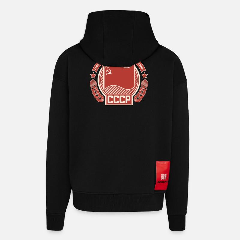 Sowjetisches Emblem Kranzflagge Muster - Zip Hoodie - made by SPREAD - SOLID BLACK