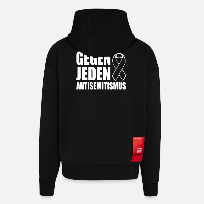 gegen jeden antisemitismus - Zip Hoodie - made by SPREAD - SOLID BLACK