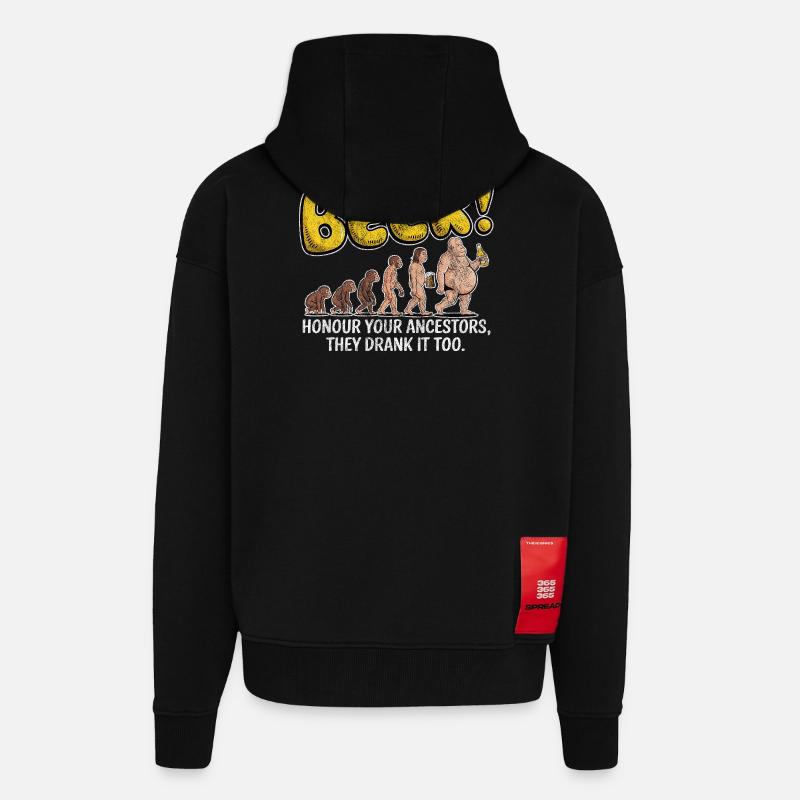 Evolution Beer Lustiges Witziges Bier - Zip Hoodie - made by SPREAD - SOLID BLACK