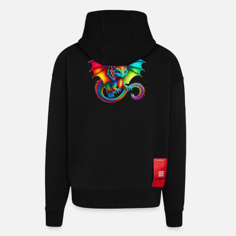 Drache - Zip Hoodie - made by SPREAD - SOLID BLACK
