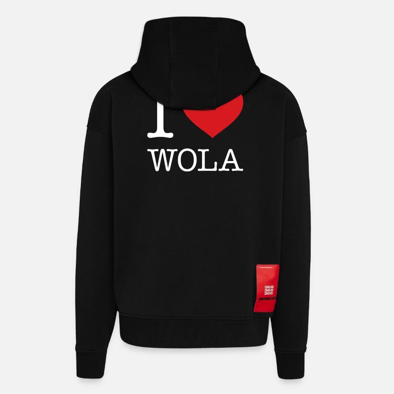 J’ADORE WOLA Varsovie - Veste à capuche bio épaisse oversize fabriqué en UE - SOLID BLACK
