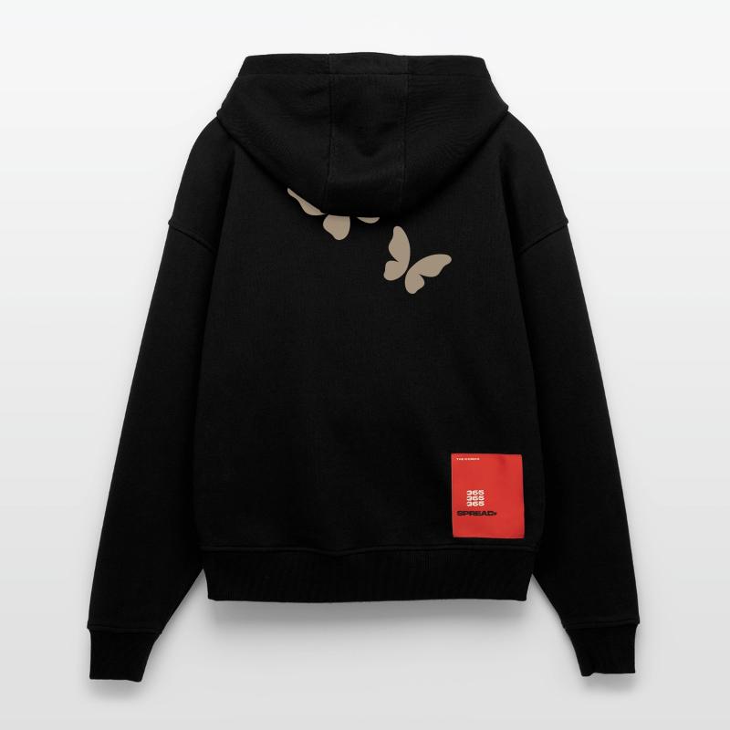 Beige Schmetterling Muster Zip Hoodie - made by SPREAD