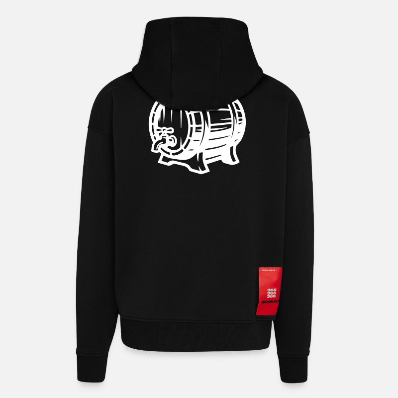 Bierfass Symbol Bier - Zip Hoodie - made by SPREAD - SOLID BLACK