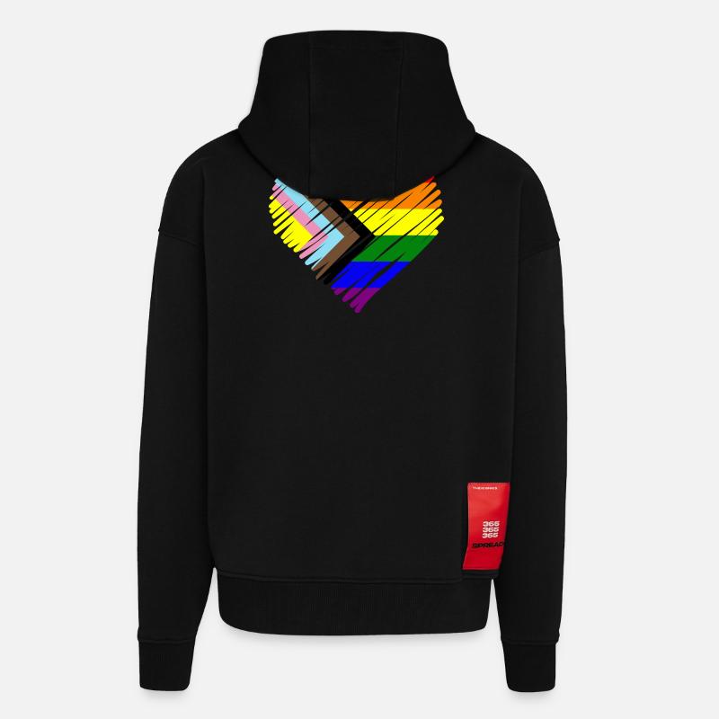 Pride Herz Chevron Muster - Zip Hoodie - made by SPREAD - SOLID BLACK