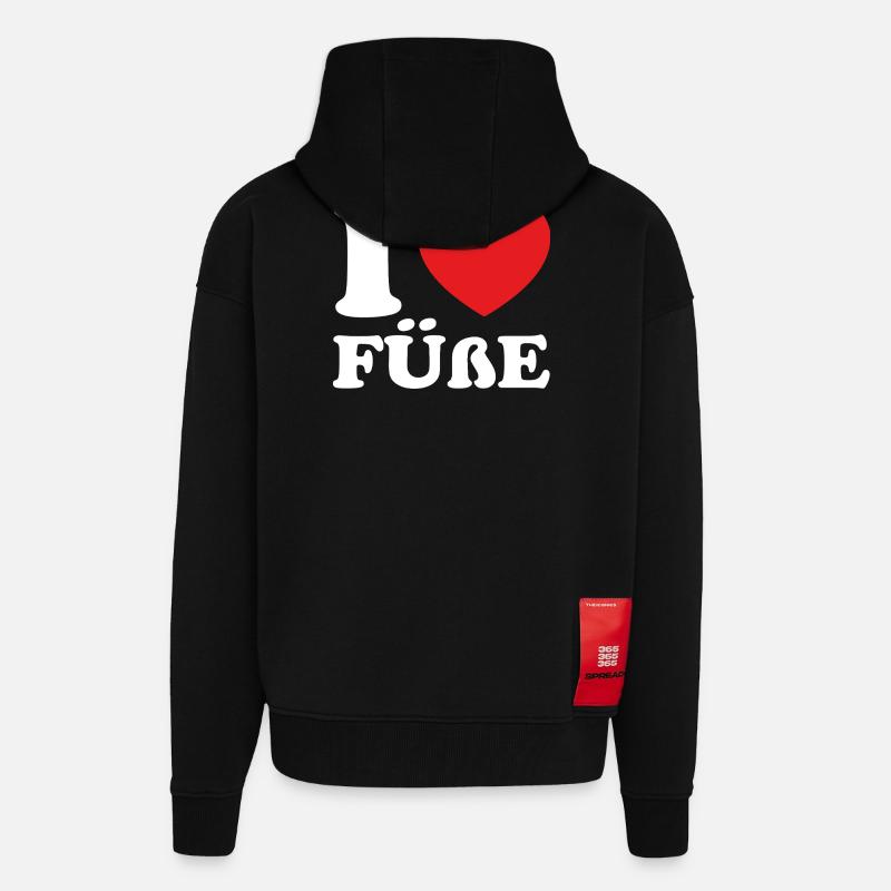 J’adore les pieds - Veste à capuche bio épaisse oversize fabriqué en UE - SOLID BLACK