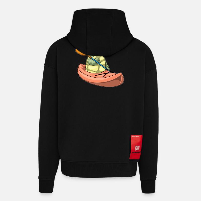 Turtle Kayak - Zip Hoodie - made by SPREAD - SOLID BLACK