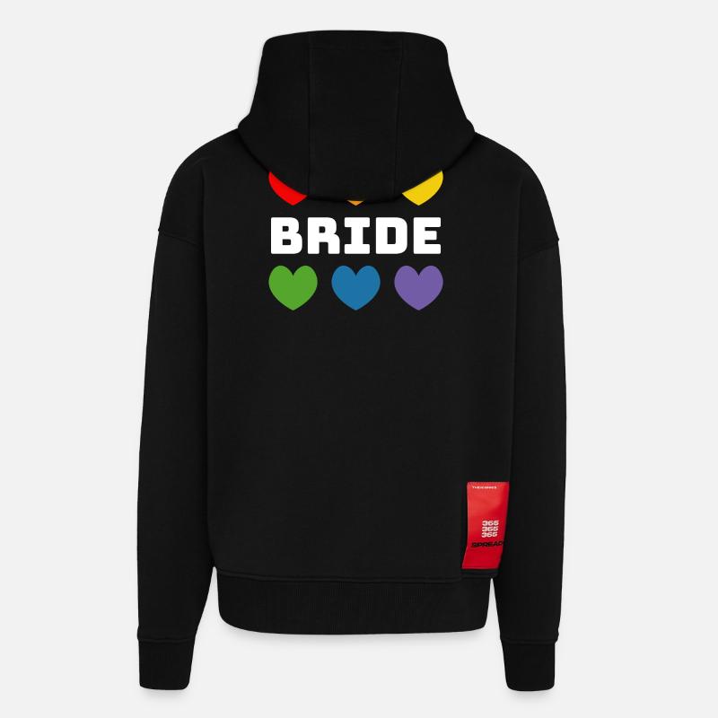 Rainbow heart Bride white - Zip Hoodie - made by SPREAD - SOLID BLACK