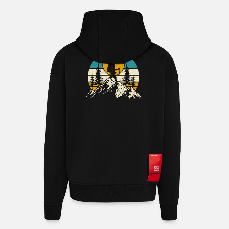 Wandern Wanderer Bergsteiger Geschenk - Zip Hoodie - made by SPREAD - SOLID BLACK