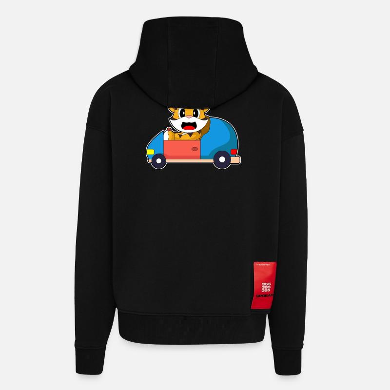 Tiger Auto - Zip Hoodie - made by SPREAD - SOLID BLACK