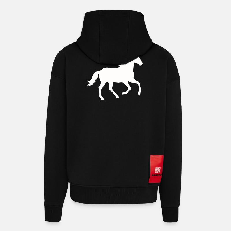 Silhouette eines wilden Pferdes - Zip Hoodie - made by SPREAD - SOLID BLACK