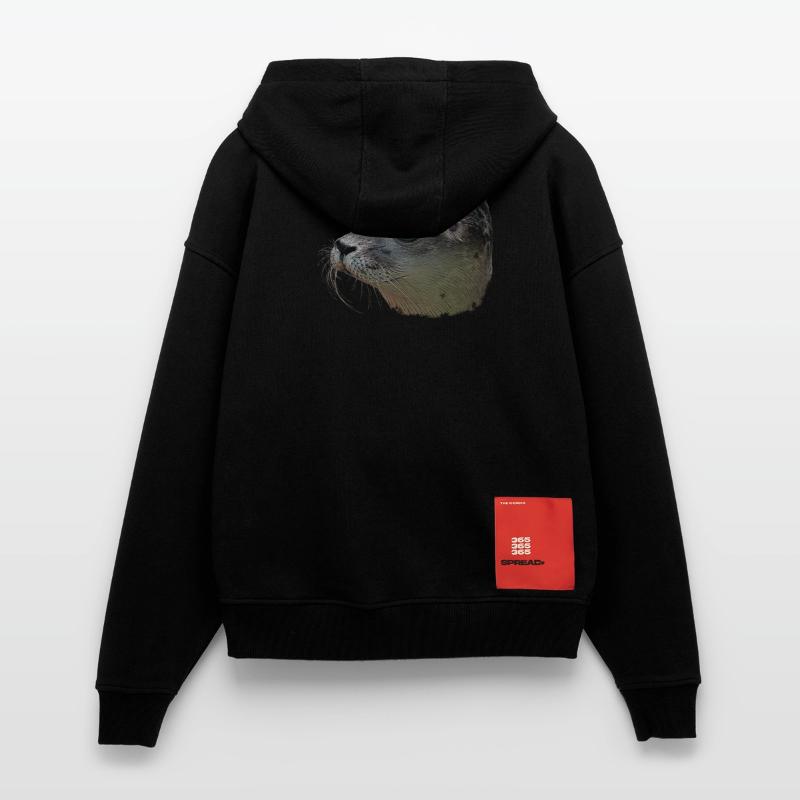 Canvas look seal head, designs for bathroom Zip Hoodie - made by SPREAD