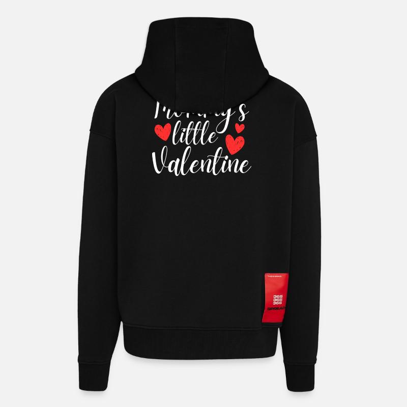 Mommy's Little Valentine - Veste à capuche bio épaisse oversize fabriqué en UE - SOLID BLACK